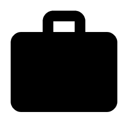 Silhouette of a suitcase with a handle against a plain background.